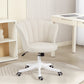 Office Chair, Armless Swivel Desk Chair with Adjustable Height, Backrest, Tilt Function for Office, Vanity, Cream