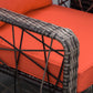 3 Pieces Wicker Patio Furniture Set, Rattan Bistro Set with Storage Coffee Table and Thickened Cushions, Outdoor Conversation Set for Garden, Porch, Balcony, Red