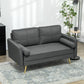 56" Loveseat Sofa for Bedroom Upholstered 2 Seater Couch with Back Cushions and Pillows, Dark Grey