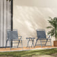 3 Pieces Outdoor Bistro Set, Folding Patio Table and Chairs with Tempered Glass Tabletop for Garden, Deck & Backyard
