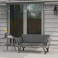 Convertible Wicker Loveseat Grey Patio Chaise Lounge