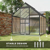 6' x 8' x 6.5' Charcoal Grey Polycarbonate Greenhouse