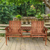 Orange 2-Seater Garden Bench with Middle Table