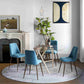 Upholstered Dining Chairs Set of 4, Velvet Accent Chair with Back and Wood-grain Steel Leg for Kitchen, Blue