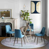 Upholstered Dining Chairs Set of 4, Velvet Accent Chair with Back and Wood-grain Steel Leg for Kitchen, Blue