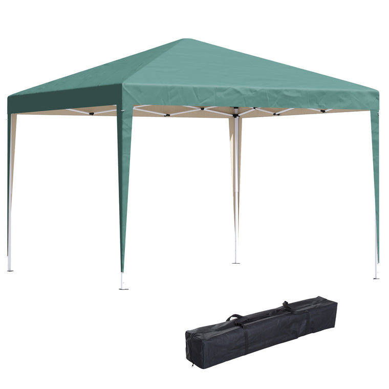 10' x 10' Dark Green Folding Pop Up Tent with Carrying Bag