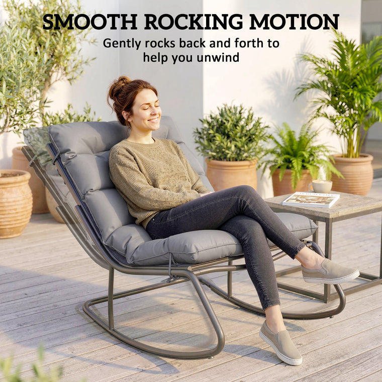 Oversized Rocking Chair with 25" Wide Mesh Seat