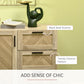 Buffet Cabinet, Coffee Bar Cabinet with Drawers and Adjustable Shelves, Oak