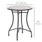 23.5" Mosaic Round Patio Table, Metal Side Bistro Coffee Table, Outdoor Furniture, Ceramic Tabletop for Garden Lawn