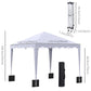 10' x 10' Pop Up Canopy Tent with Sand Bags, Instant Shelter with Adjustable Height and Carry Bag, Garden Outdoor Party Tent, White
