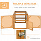 55" Wooden Chicken Coop Extension Outdoor with Roosting Bars, Combinable Design, Orange