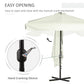 7.5ft Cream Half Parasol with Crank Handle & Top Vent