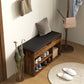 Shoe Bench Entryway Storage Rack with Padded Cushion, Hidden Storage for Hallway, Living Room, Rustic Brown