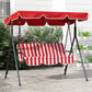 3-Seater Outdoor Porch Swing with Adjustable Canopy, Patio Swing Chair for Garden, Poolside, Backyard, Red