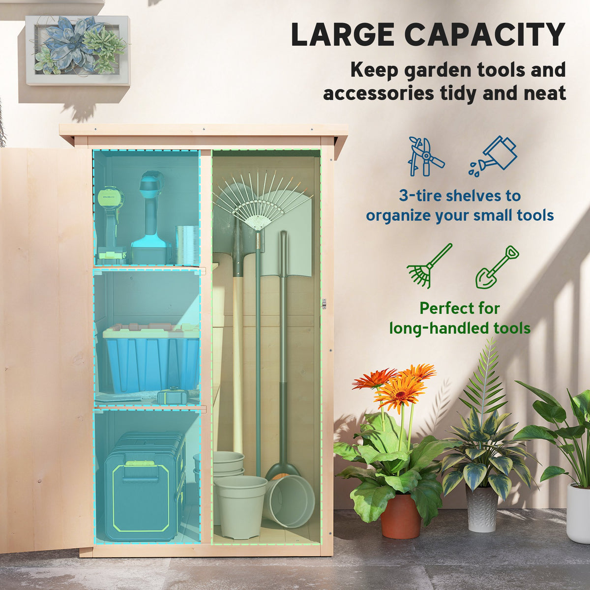 29.9" x 21.7" x 45.3" Storage Cabinet with Asphalt Roof
