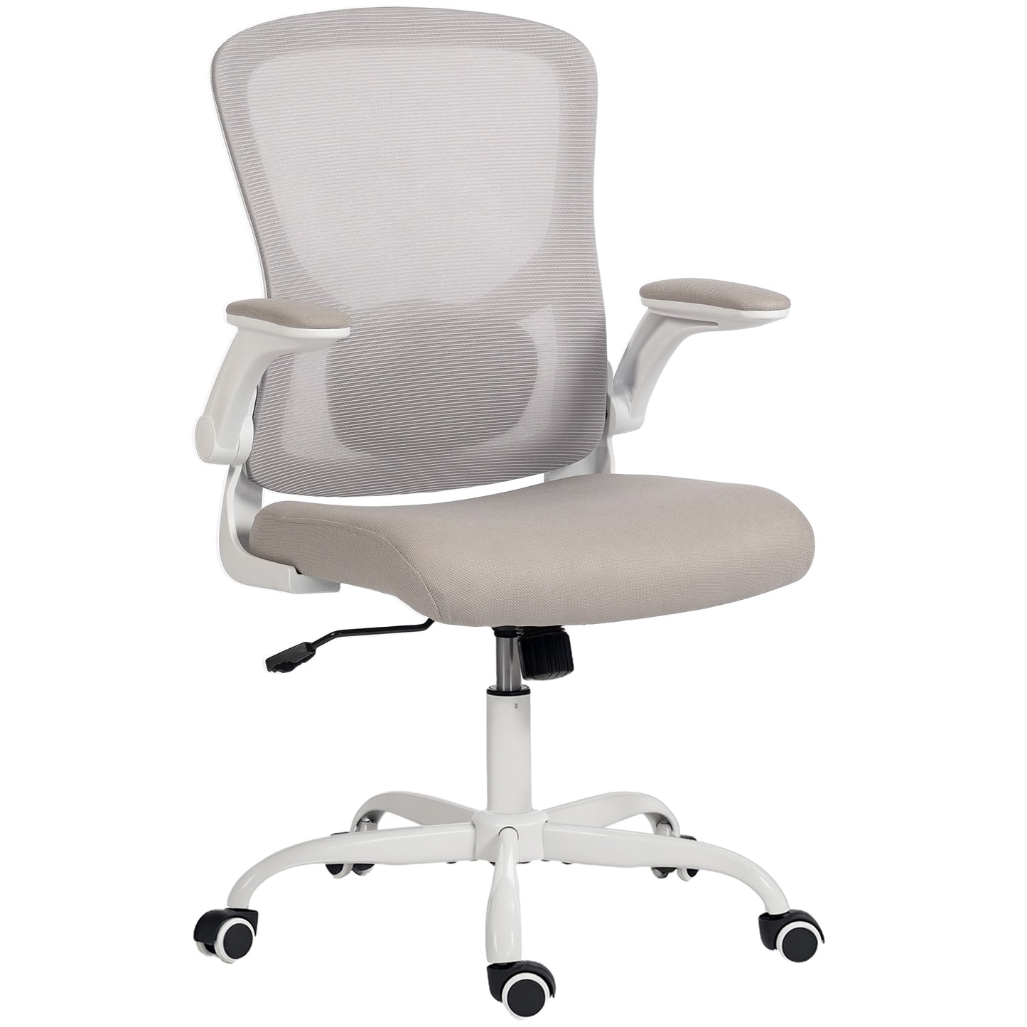Ergonomic Mesh Office Chair with 4D Lumbar Support, Swivel Desk Chair with Flip-up Armrests, Tilt Function, Grey