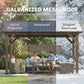 13' x 11' Hardtop Gazebo Canopy with Galvanised Metal Roof, Fir Wood Frame and Central Hook for Patio, Black Grey