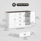 Farmhouse Sideboard with Charging Station, 58" Buffet Cabinet, Kitchen Storage Cabinet with 4 Drawers, 2 Doors, White
