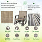 3 Piece Patio Glider Set Outdoor Gliders with Breathable Mesh Seat, Glass Top Table for Garden, Yard, Blue