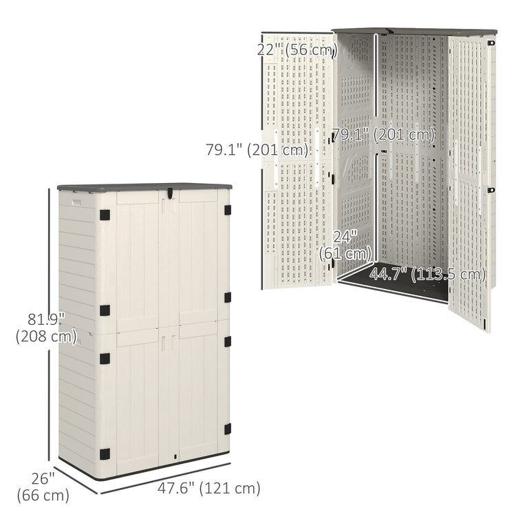 368 Gallon Storage Cabinet with Openable Top and Lockable Doors