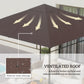 10' x 10' Square Gazebo Canopy Replacement UV Protected Top Cover Sun Shade Coffee