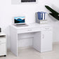 Computer Desk with Storage Drawers, Study Writing Table with Cabinet Adjustable Shelf for Home Office Workstation Bedroom, White