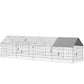 Metal Chicken Coop with UV-Resistant Cover for Hens, Rabbits, Ducks, Geese, 168.5" x 42.1" x 43.7", Grey