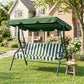 Outdoor Porch Swing with Adjustable Canopy, 3-Seater Patio Swing Chair with Cushion, Black