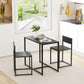 Dining Table Set, Industrial Dining Set for 2, Kitchen Table and Chairs for Small Space, Dining Room Table with Chairs