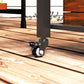 3-Shelf Outdoor Grill Cart Table with Stainless Steel Top, Hooks, Pizza Oven Stand on Wheels