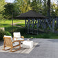 8.5FT Offset Patio Umbrella 360° Rotation Cantilever Parasol Outdoor Cantilever Roma Parasol Φ100.8" x 96.5"H Black