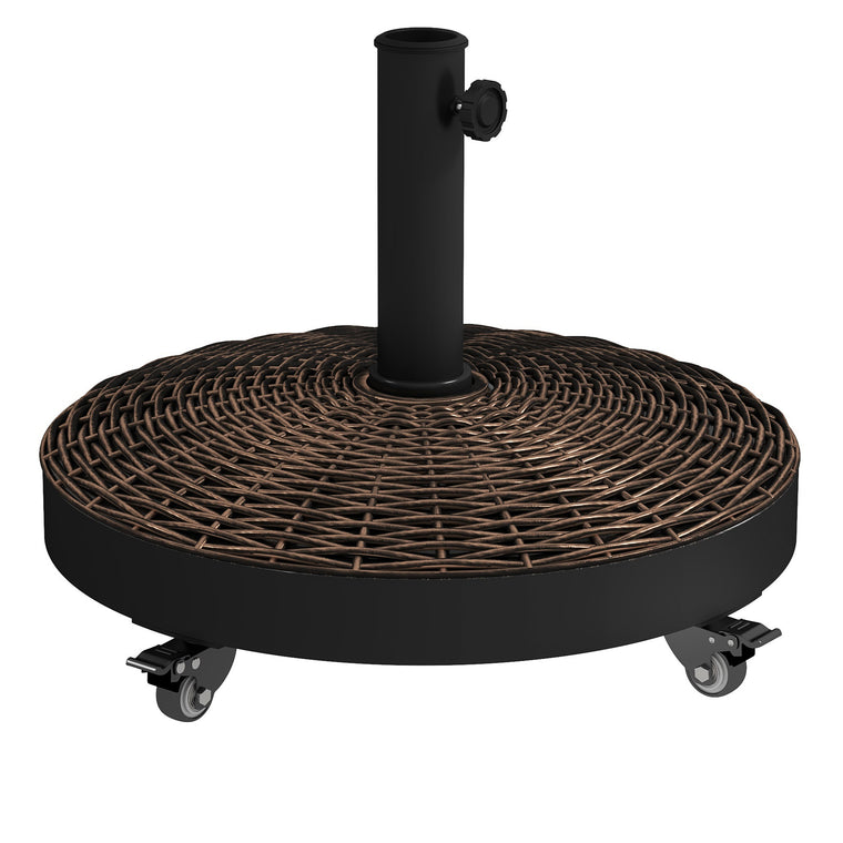 20.5" Bronze Resin Round Parasol Base with Wheels