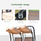 Luxury Porch Swing Metal Outdoor Swing Chair 2 Separated Seater Hammock Heavy-Duty with Canopy and Cushions, Beige