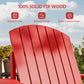 Classic Adirondack Chair, Muskoka Chairs, Garden Deck Chair with Cup Holder for Patio, Indoor, Backyard, Red
