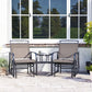 Outdoor Glider Bench with Coffee Table, Patio 2-Seat Rocking Chair Swing Loveseat with Breathable Sling for Backyard Garden Porch, Black