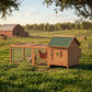 72" Chicken Coop, Wooden Hen House for 2 Chickens, Poultry Cage with Run, Nesting Box, Removable Tray, Waterproof Roof