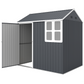 Metal Garden Storage Shed, Outdoor Tool Storage House with Lockable Door, Vents, Sloped Roof, Light Grey