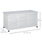 75 Gallon Wooden Storage Box patio Deck Box Bench, Garden Backyard Outdoor Storage Container with Aerating Gap & Weather-Fighting Finish, White