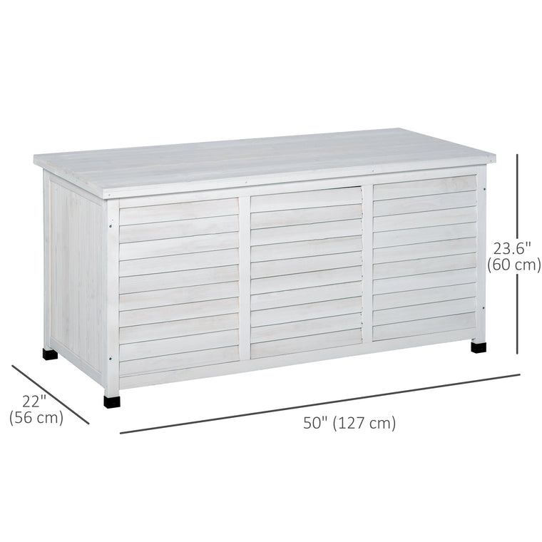 75 Gallon Wood Deck Box Bench with Aerating Gap