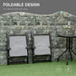 Folding Outdoor Bistro Set, Patio Table and Chairs with Reclining Backrest and Round Dining Table, Grey