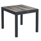 Extendable Dining Table, Rectangular Patio Outdoor Table with Aluminum Frame and Plastic Board Tabletop for Lawn, Grey