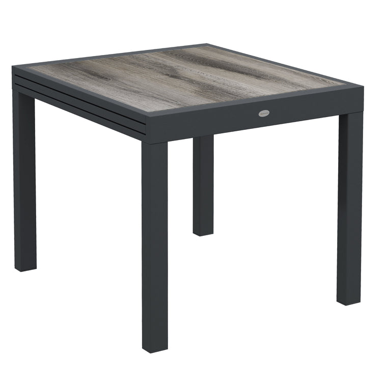 Extendable Rectangular Dining Table with Aluminum Frame