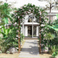 79" Plant Trellis, Arched Garden Arbour with Pergola Style Roof, Fir Wood Frame for Climbing Vines