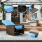 Outdoor Rattan Wicker Lounge Chair with Footrest & Soft Cushion for Patio, Garden, Backyard, Cream White