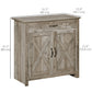 Farmhouse Sideboard Buffet Cabinet, Storage Cabinet with Barn Doors, Ash Grey