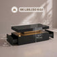 LED Coffee Table with Storage, 2-Tier Modern Center Table with 2 Drawers for Living Room, High Gloss Black