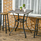Patio Wicker Dining Table with Umbrella Hole, 34 Inch Outdoor PE Rattan Coffee Table with Plastic Board Under the Woven Table Top for Patio, Garden, Balcony, Mixed Brown - Light Grey