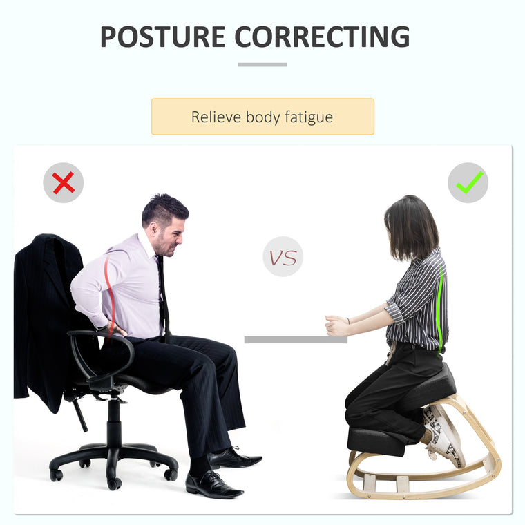 Wood Kneeling Chair with Thick Pads