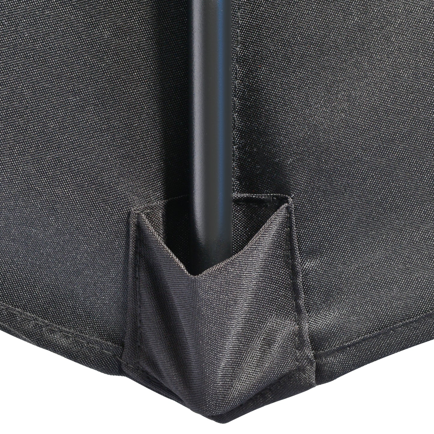 9.8ft Half Umbrella Semi Round Patio Parasol with Crank Handle, Top Vent for Garden, Balcony- NO BASE INCLUDED, Black