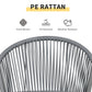 3-Piece Rattan Bistro Set, Garden Seating Group with 2 Armchairs and Coffee Table, Balcony Furniture Set, Grey